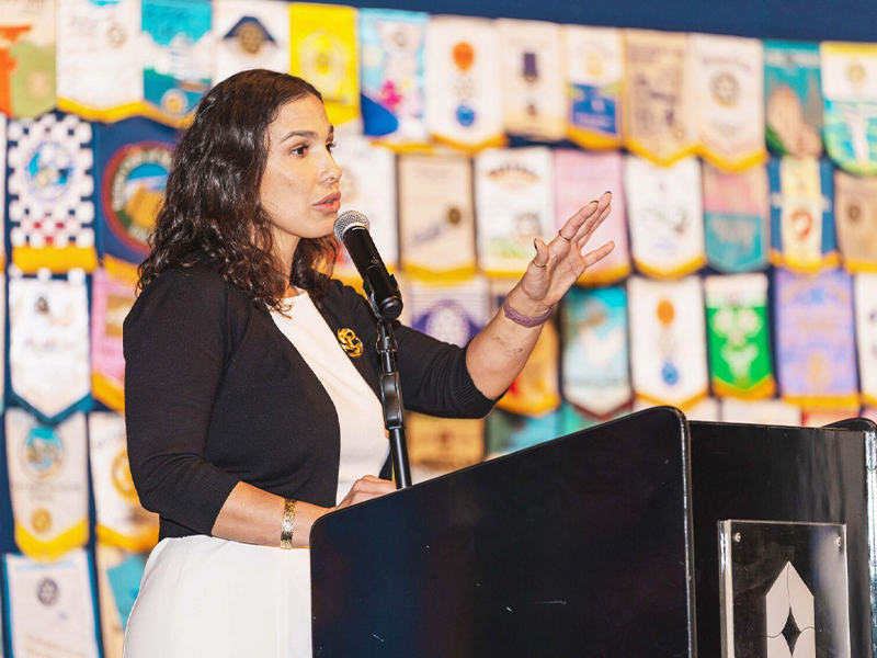 NMC Community Development Institute Director Maria Valentina Haberman on Tuesday addressed members of the Saipan Rotary Club about the apprenticeship program