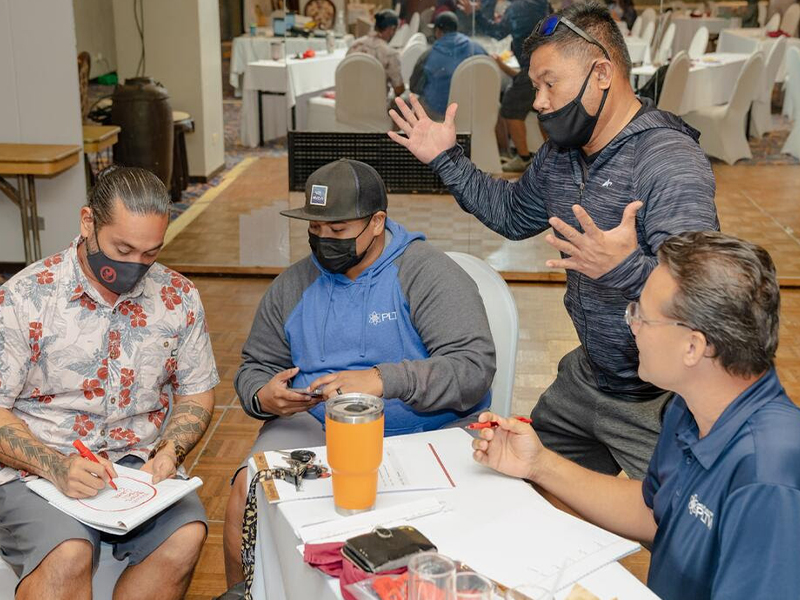 Public School System teachers collaborate together during an activity at one of the training seminars conducted by the Northern Marianas College’s Community Development Institute and the Public School System. 