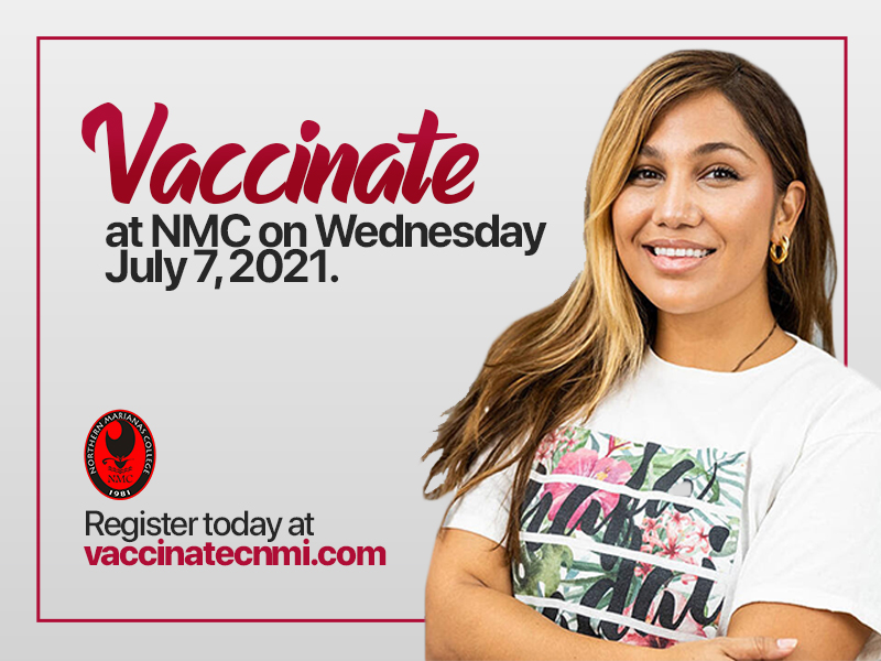 Female Student Smiling, Vaccinate Banner